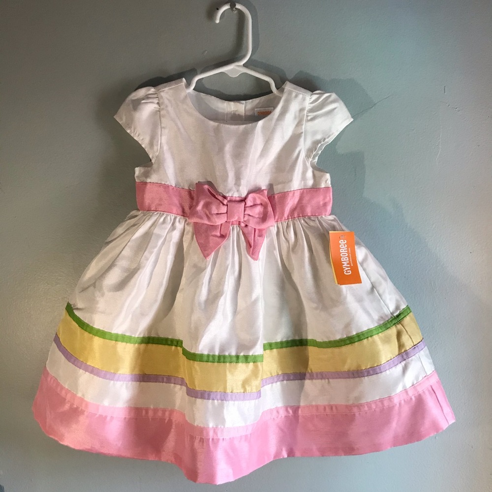 NEW Little girls 2t fancy dress Gymboree new with tags pink white ruffle bow